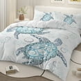 thumbnail image 7 of BlessLiving 3Pcs Sea Turtles Duvet Cover Set Twin Bed Set White Bedding Duvet Covers, 7 of 7