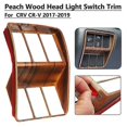 thumbnail image 4 of for -V 2017-2019 Car Peach Wood Grain Headlight Switch Panel Cover Trim, 4 of 5