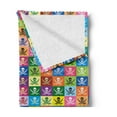 thumbnail image 2 of Skull Soft Flannel Fleece Throw Blanket, Skull and Crossed Pirate Flags Jolly Roger Inspired Pattern Colorful Design Print, Cozy Plush for Indoor and Outdoor Use, 70" x 90", Multicolor, by Ambesonne, 2 of 5
