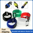 thumbnail image 2 of 10~300pcs Reusable Hook Loop Nylon Straps Reverse Colored Fastening Tape Self Adhesive Cable Ties Wrap Bundle Fixed Ties DIY Red x 500mm 200pcs, 2 of 6