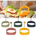 thumbnail image 4 of 5 PCS Silicone Double Sided Egg Frying Rings with Heat Insulation Handle Quadrate Round Dual Use Omelet Mold Creative Cooking Mold, 4 of 5