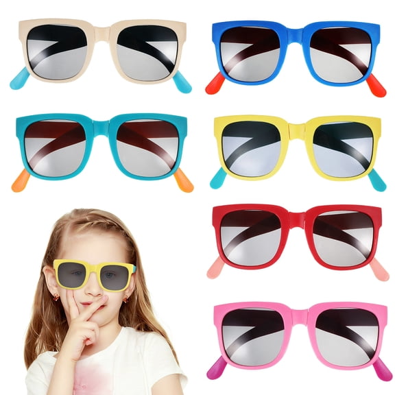 Milisten 6Pcs Sunglasses for Toddlers Foldable Lightweight with Ear Hooks Multi Color