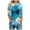 Blue, variant on Womens 3/4 Length Sleeve Tops Spring Neck Casual Print Tunic T Shirts Three Quarter Length Womens Tops
