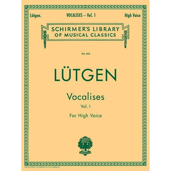 Vocalises (20 Daily Exercises) - Book I: Schirmer Library of Classics Volume 654 High Voice, (Paperback)