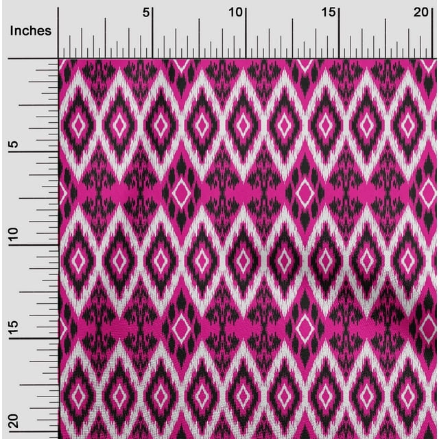 oneOone Silk Tabby Fabric Geometric Ikat Print Fabric BTY 42 Inch Wide