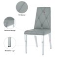 thumbnail image 4 of Sumdeal Glass Dining Table Set for 4,Glass Top White Silver Base Dining Table with 4 Gray Chairs, Kitchen Dining Table and Chairs Set of 4, Modern Dining Set for Dining Room, 4 of 7