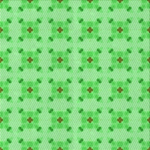 Ahgly Company Indoor Square Patterned Stoplight Go Green Area Rugs, 5' Square