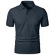 thumbnail image 4 of Manga Corta de Verano Tops de Color Sólido Casual Manga Corta Cuello Redondo Doblado Hendidura Superior, Camisa de Fibra de Poliéster para Hombres, Lavado de Manos, 4 of 8