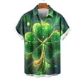 thumbnail image 2 of JURANMO Mens St.Patrick's Day Shirt Irish Clover Printed,Men's 2024 Trendy Flag Graphic Printing Patchwork Button Down Tops Casual Loose Short Sleeve Lapel Collar Hawaiian Tees, 2 of 5