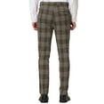thumbnail image 3 of MODA NOVA Big & Tall Men's Dress Plaid Pants Formal Printed Business Trousers Light Brown LT(US 34), 3 of 5