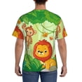 thumbnail image 3 of Vsdgher African Animals in the Jungle Print Men's Dry Fit Mesh Athletic Shirts Moisture Wicking Tennis T-Shirt Tops, 3 of 9