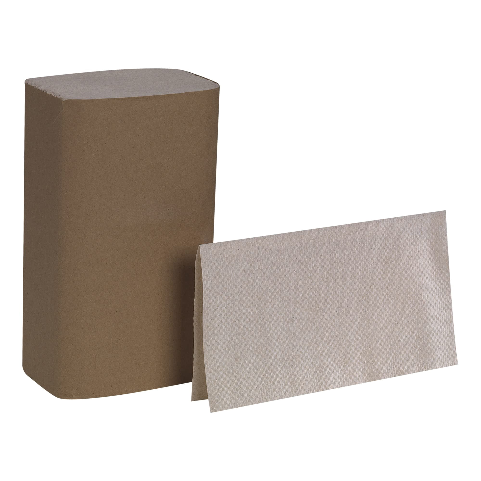 Pacific Blue Basic™ By GP PRO™ Single-Fold Hand Towels, 9-1/4" x 10-1/4", 100% Recycled, Brown, Case Of 4,000 Sheets