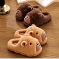 thumbnail image 6 of Wovix Women Girls Slippers Fluffy House Shoes with Heel Cover Winter Warm Plush Cute Cartoon Design Outdoor Shoes Soft Daily Brown 37, 6 of 6