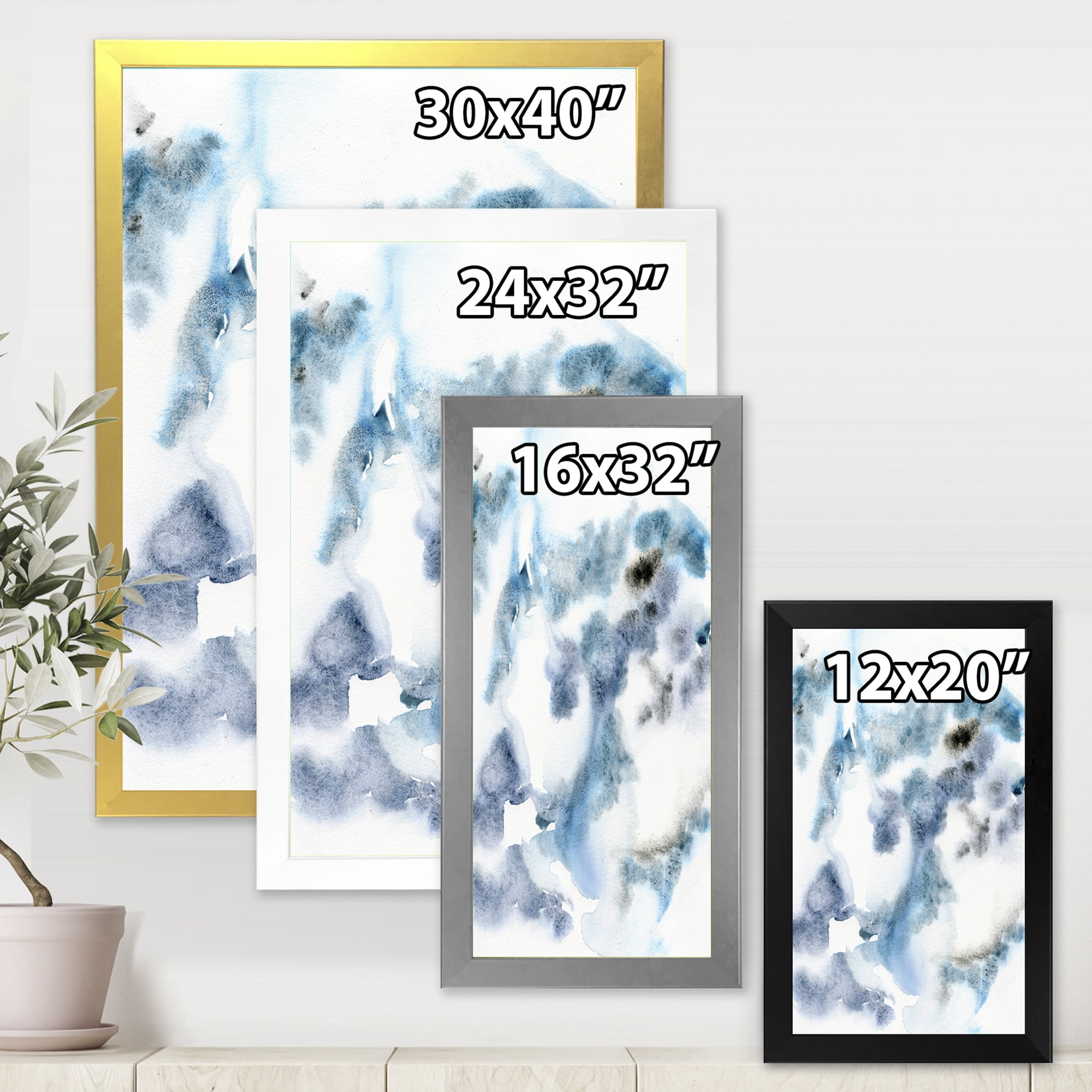 Designart 'Abstract Of Clouds Dark Blue Colored III' Modern Framed Art Print