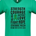 thumbnail image 4 of Inktastic Cerebral Palsy Awareness Strength Support and Courage Women's V-Neck T-Shirt, 4 of 5