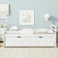 thumbnail image 2 of Bellemave Twin Size Platform Bed with Trundle and Storage Drawers Twin Captain’s Bed with Headboard and Footboard Storage Bed Frame (White), 2 of 10