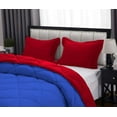 thumbnail image 5 of D.N.G. BEDDINGS 5 Piece Luxury Reversible Diamond Pattern Comforter Set Premium Super Soft, All Season 800 TC, 100% Egyptian Cotton King/California King Size Red-Royal Blue Color, 5 of 7