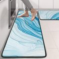 thumbnail image 2 of Kitchen Rugs Sets Of 2,Blue White Gold Marble Pattern Anti Fatigue Kitchen Mat Rugs Non Slip Washable,Decorative Kitchen Floor Mats for Kitchen,Sink,Laundry,17"x47"+17"x47", 2 of 5