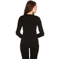 thumbnail image 2 of 100% Merino Wool - Women's Midweight Base Layer - Long Sleeve Crew - Black True Red - Small, 2 of 3