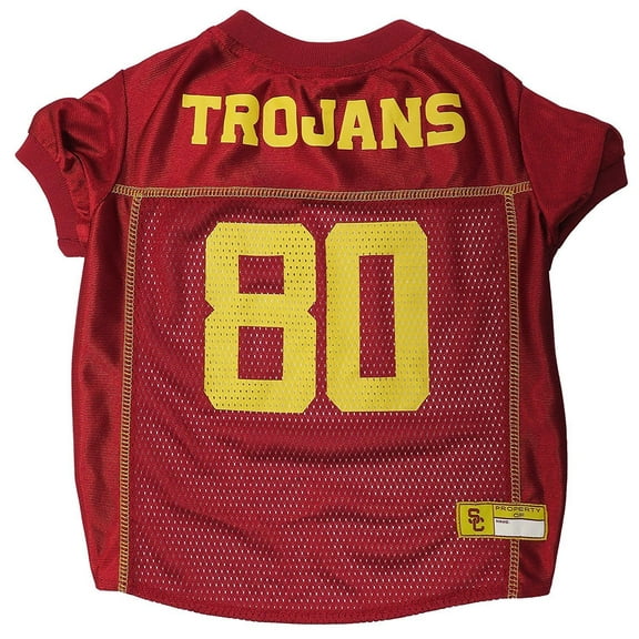 Pets First Collegiate USC Trojans Football/Basketball Mesh Jersey for Pet Dog. available in 40  Teams - Medium
