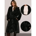 thumbnail image 2 of DARING DIVA Women's Warm Fluffy Faux Fur Coat with Belt XS Black, 2 of 6