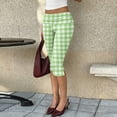 thumbnail image 5 of Minjewel Pants for Women - Floral Print Pleated Cropped Yoga Pants - Breathable Summer Bottoms Capri Pants for Women,Green S, 5 of 7