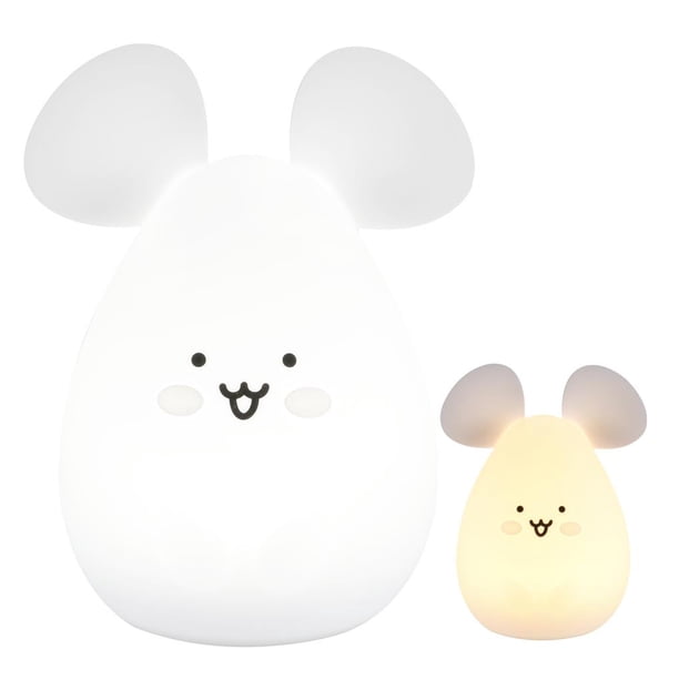 Cute Mouse Cartoon Silicone Night Light Hand Palming Light Luz Colorida Soft Silicone Cute Mouse Cartoon Night Light Bebé Madre Lactancia Patting Silicona Night Light Yuarrent HA013880-00