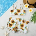 thumbnail image 2 of Zwiiyzr 3 Pcs Big Girls Floral Tropical Bikini Swimsuits Set with Shorts Bathing Suits Summer Kids Swimwear 8-14 Years White, 2 of 8