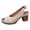 White, variant on Rokment Womens Platform Dressy Sandals Summer Beach Classic Vintage Casual Leather Open Peep Toe Chunky Stackable High Heels Slingback Dress Shoes for Ladies Khaki Size 6.5