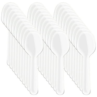 200Pcs Disposable Plastic Spoons Plastic Tableware Cutlery Clear Teaspoon Disposable Utensils for Dessert Ice Cream