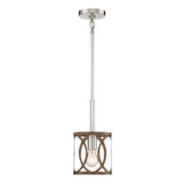 Home Decorators 1-Light Polished Nickel / Corona Bronze Mini Pendant - New