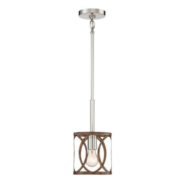 Home Decorators 1-Light Polished Nickel / Corona Bronze Mini Pendant - New