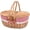 Large-checkered, variant on Wicker Picnic Basket with Removable Liner Empty Picnic Baskets with Lid, Picnic Hamper with Foldable Handles for Picnic,Checkered
