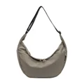 thumbnail image 3 of Bolso de hombro tipo hobo de nailon de gran capacidad, novedad de 2024, de color liso, con cremallera, versátil, a la moda, suave, sencillo y popular, 3 of 5