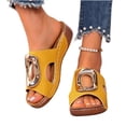 thumbnail image 5 of Bkhluea Women Wedge Slide Sandals Metal Ornament Shoes Comfortable For Casual Home Travel Daily Outdoor Activities, 5 of 7