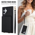 thumbnail image 2 of Allytechgroup Wallet Case for Samsung Galaxy S25 Ultra, Built-in Card Holder & Shoulder Strap & Wrist Strap Slim Shockproof Protective Full Body Cover Bumper for Samsung Galaxy S25 Ultra, Black, 2 of 8