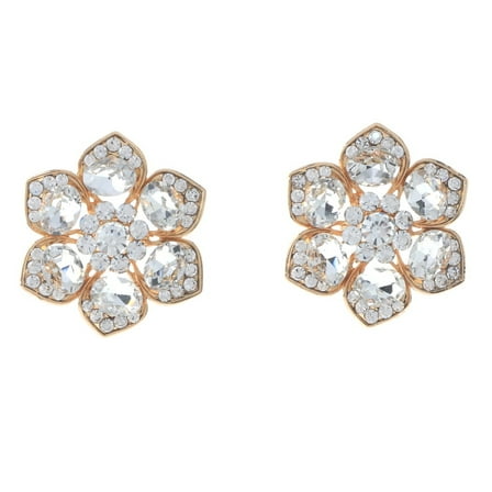 Crystal Flower Post Earrings