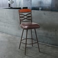 thumbnail image 6 of Arden Contemporary 26" Counter Height Barstool in Auburn Bay Finish with Brown Faux Leather and Sedona Wood Finish Back, 6 of 6