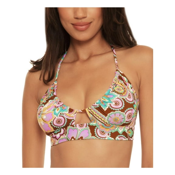 Becca by Rebecca Virtue Womens Printed Removable Padding Bikini Swim top