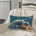 thumbnail image 5 of Zufioo Sunshine Underwater Sand Turtle Print Double-sided Plush Pillow Cover,Decorative Pillow Protector without Pillow Core, Suitable for Sofa, Bedroom, Car-20"x30", 5 of 6