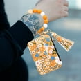 thumbnail image 1 of Stylish Silicone Bracelet ID Bag Floral Folding Card Holder Printed Leather Wallet Keychain Accessory for Everyday Use, 1 of 5