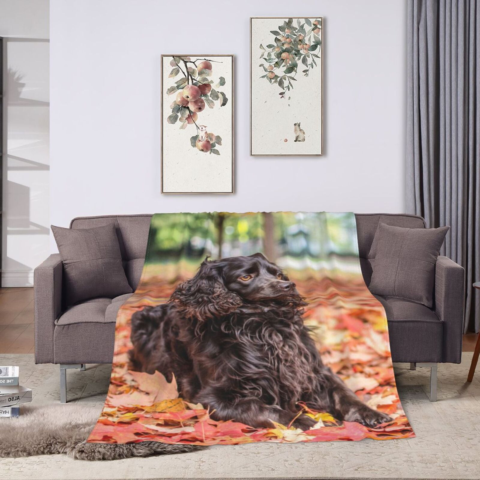 Wijzvio Boykin Spaniel Dog Throw Blanket Soft Fuzzy Fleece Blanket For Couch Bed Living Room Decoration 50"X40"