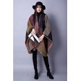 thumbnail image 2 of Manta para mujer, chales, abrigos de invierno, poncho con frente abierto, capa, cárdigan de gran tamaño, suéter, 160*135CM, marrón, 2 of 5
