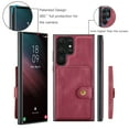 thumbnail image 6 of Allytech 2 in 1 Detachable Wallet Case for Samsung Galaxy S24 Ultra, [Support Wireless Charging] [4 Card Slots & 2 Cash Pocket], Retro PU Leather Magnetic Closure Shockproof Anti-Drop Slim Case, Red, 6 of 8
