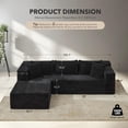 thumbnail image 2 of Garvee 106" Modular Cloud Sectional Sofa Plush Corduroy with Chaise Deep Seat L-Shape Couch for Living Room, 2 of 7