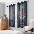 thumbnail image 2 of Yayeee Window Curtains Light Filtering 63"x42" Grommet Panel Pair Home Living Room Decor, Blue Christmas Light, 2 of 7