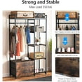 thumbnail image 6 of Tribesigns Freestanding Closet Organizer with Hanging Rod, Shelves and 2 Fabric Drawers, Heavy Duty Garment Rack, Rustic Brown, 6 of 10