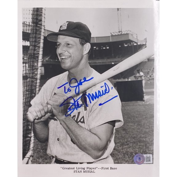 Stan Musial Signed 8x10 St. Louis Cardinals Photo BAS BH71132