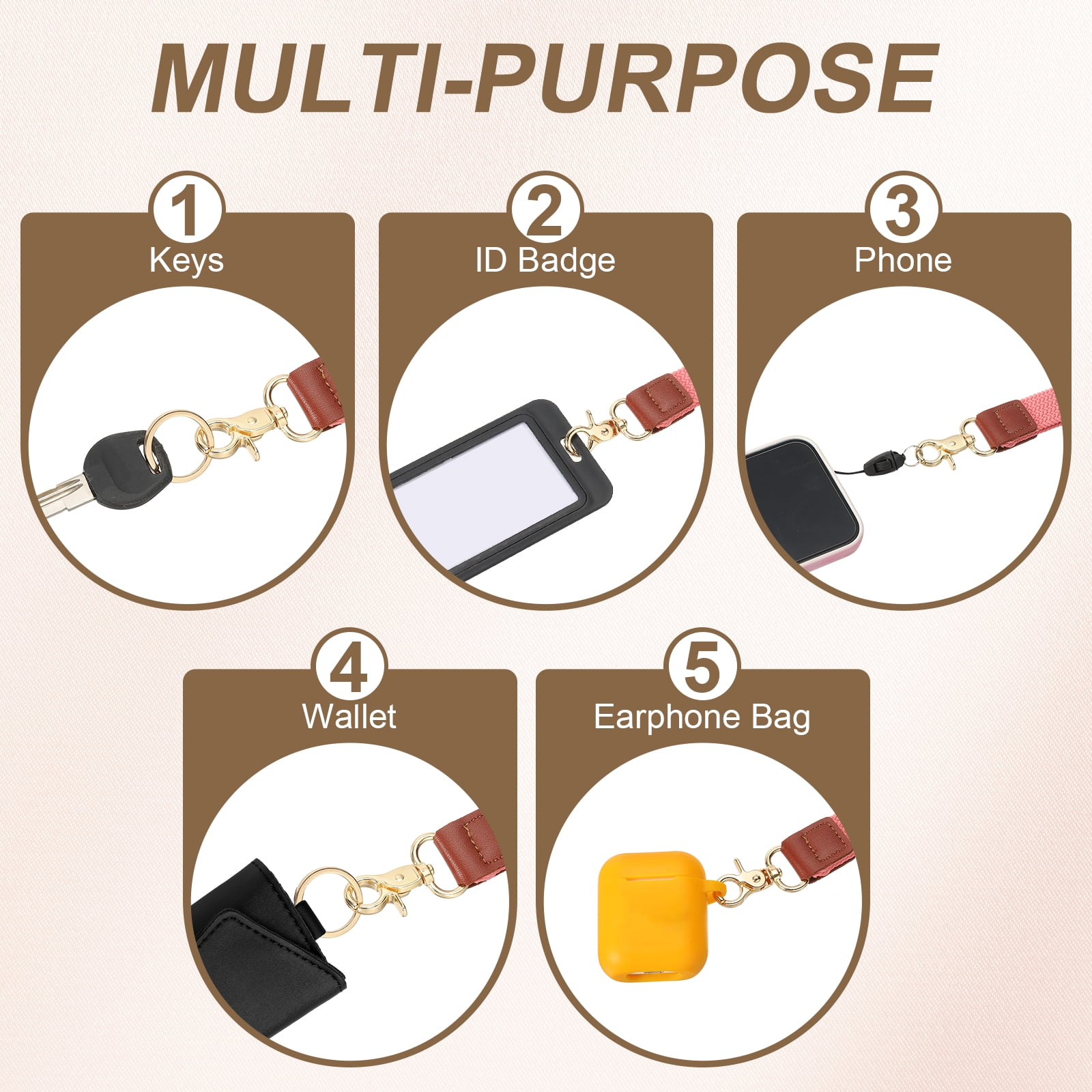 Uniclife Bracelet Porte-clés En Tissu Souple, Lanière Courte Élégante