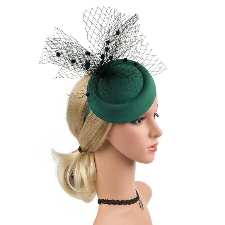 Yeetfub Derby Hats Tea Party Hats Church Hats Women's Pure Color Mesh  Vintage Beret Dress Accessories ky Derby Hats Wedding Hats for Women,Green  - Walmart.com